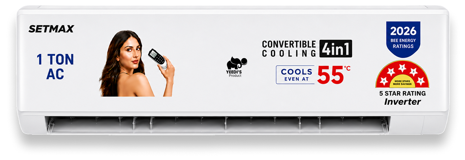 1 Ton Split Air Conditioner with Durable Metal-Plastic Hybrid Body